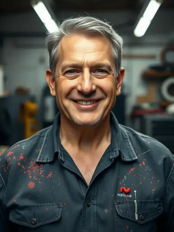 Lampi Signs founder in the original workshop