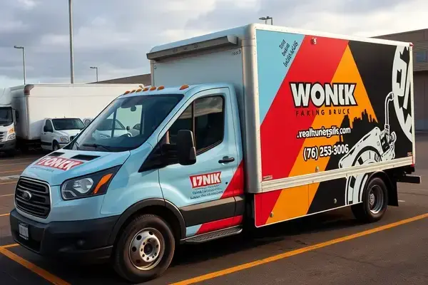 Commercial fleet vehicle with full wrap