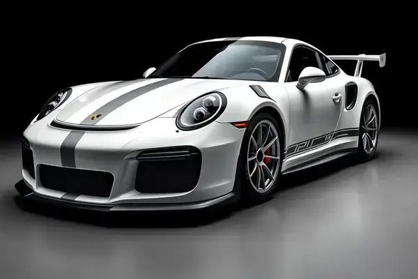 Sports car with custom racing stripes